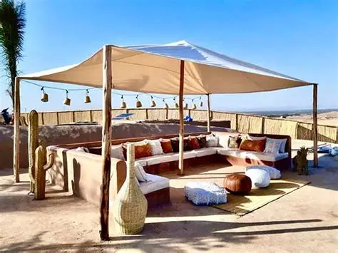 Desert lounge cabana beside the pool
